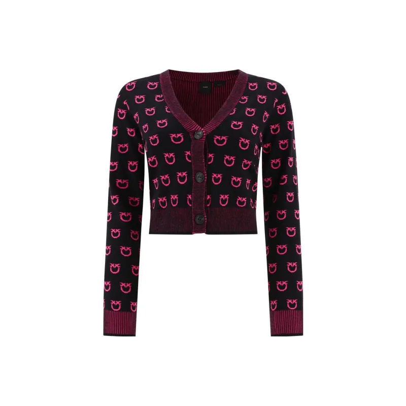 PINKO Intarsia-knit Cropped Cardigan-0