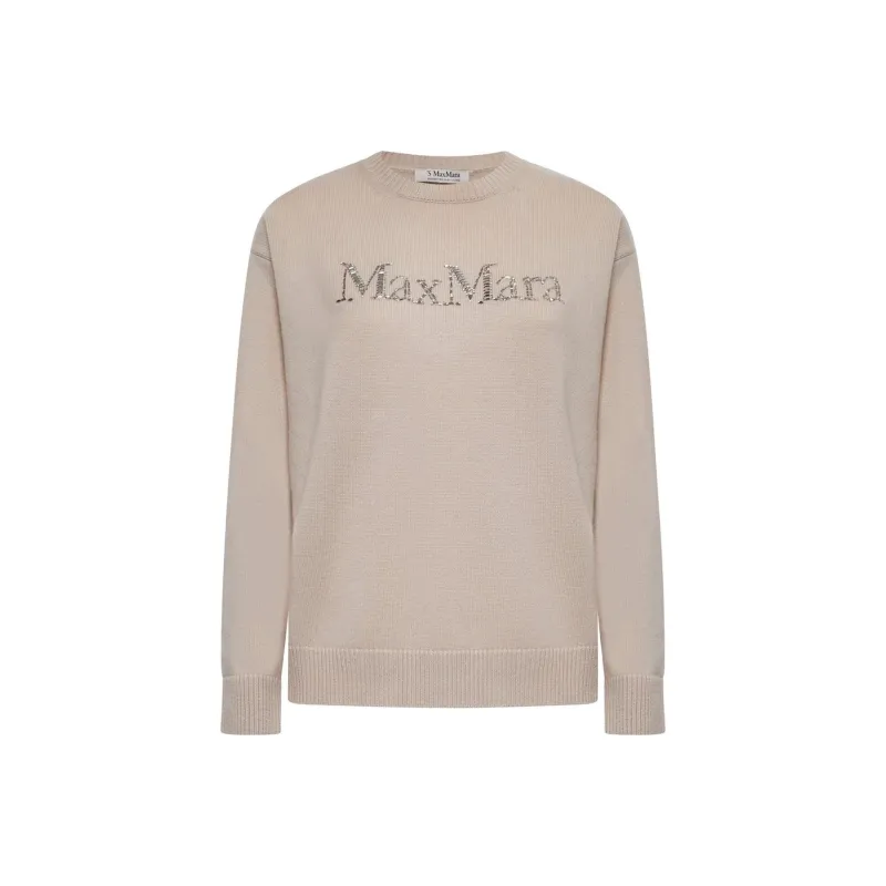 'S MAX MARA Logo Embellished Crewneck Jumper-0
