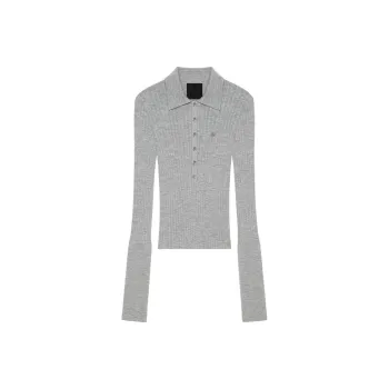 Givenchy Long Sleeve Polo 'Heather Grey'