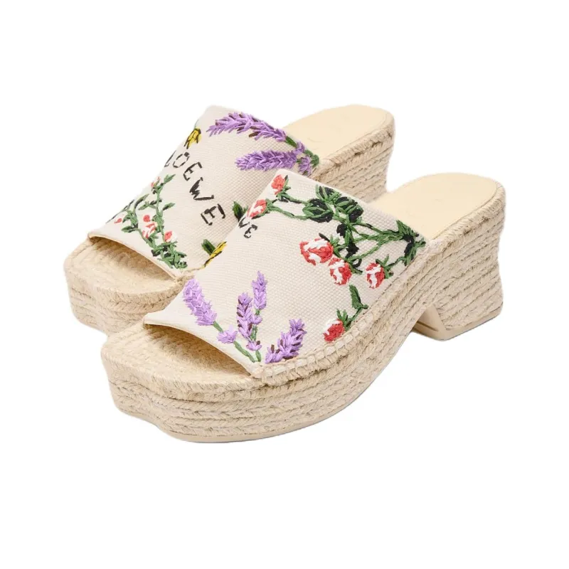 LOEWE Petal Slide Slippers 8cm Women's Beige-1