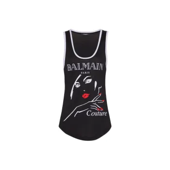 BALMAIN Graphic print Tank Topi