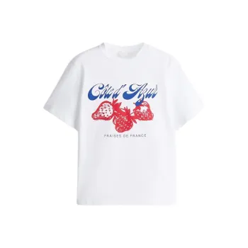 H&M T Shirt Women's White/Strawberry