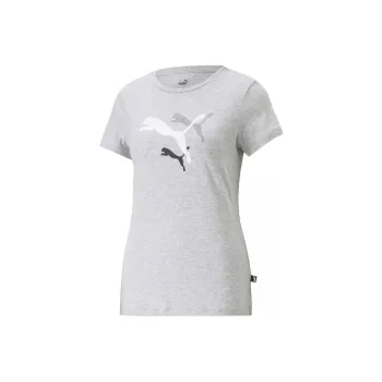 PUMA ESS+ LOGO POWER TEE W T-Shirt Women's Gray
