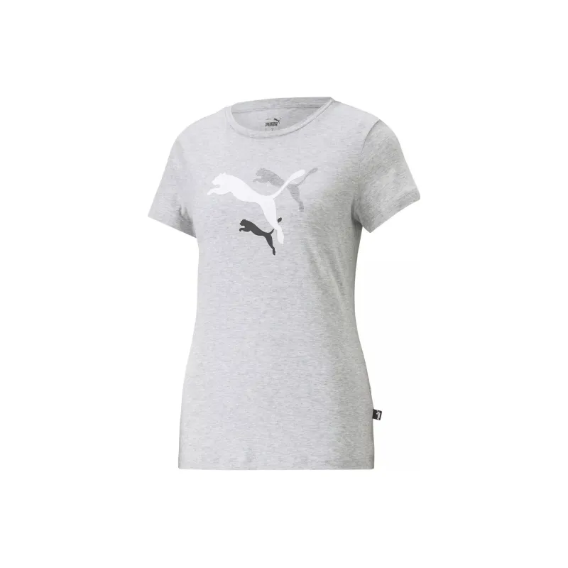 PUMA ESS+ LOGO POWER TEE W T-Shirt Women's Gray-0