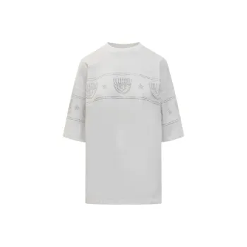 CHIARA FERRAGNI Logo Studded Crewneck T Shirt