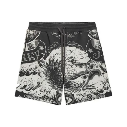 Ed Hardy FW24 Casual Shorts Men's Dark Marble Color
