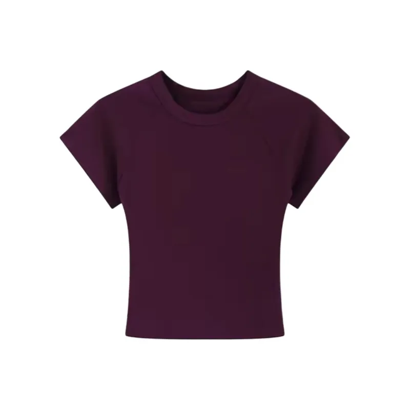 DOKZB Set in Sleeve T Shirt Women's Purple-0