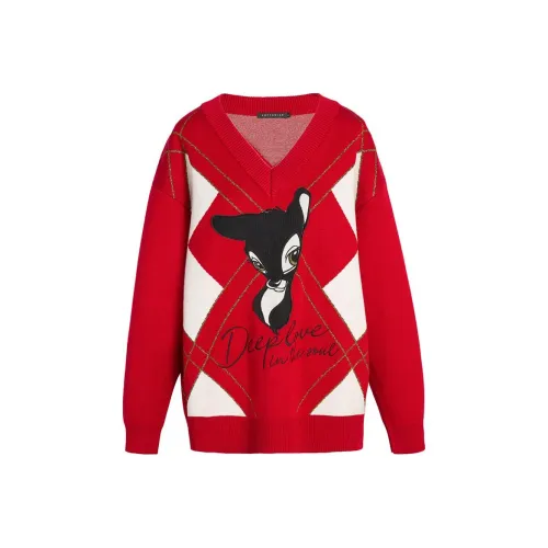 LOFT SHINE SS22 Loose Fit Sweater Women's Red