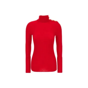 BALMAIN Classic Long Sleeve Turtleneck Top