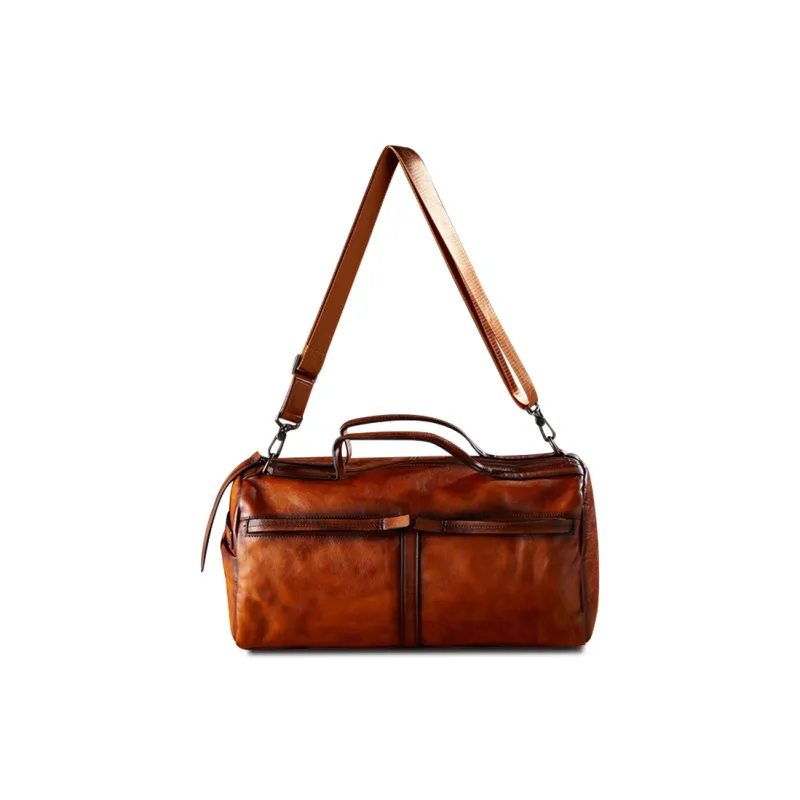 Simple&nature Cow Leather Travel Bag Unisex Light Brown-1
