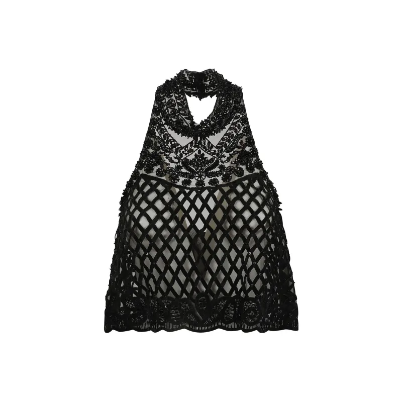 ALBERTA FERRETTI Crop Tops Women's Black-0