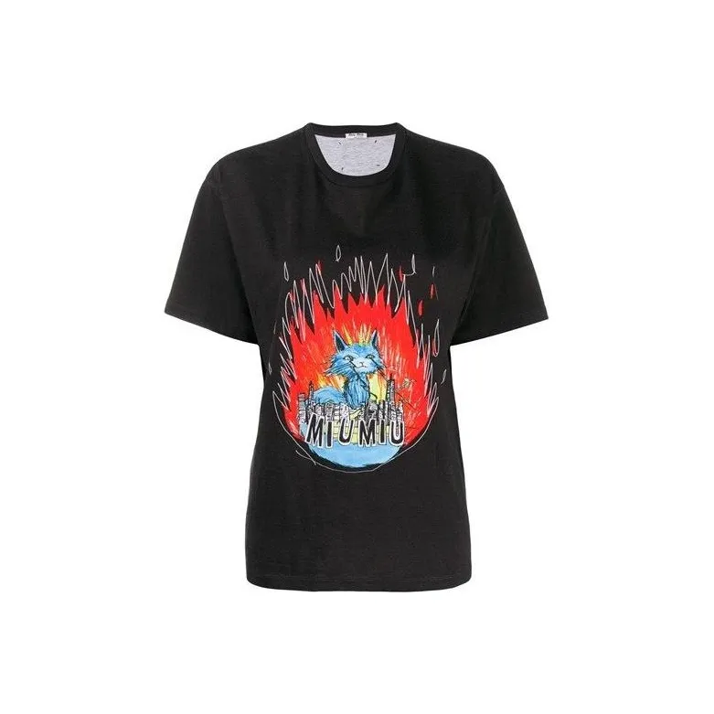 MIU MIU T Shirts Women's Black-0