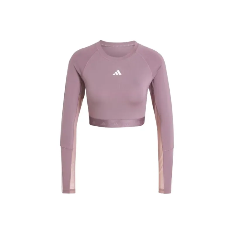 Adidas Free Shipping With AdiClub Hyperglam Training Cropped Long Sleeve Tee-0