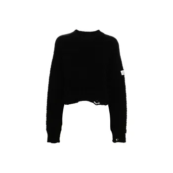 MM6 Maison Margiela Distressed Chunky-knit Jumper