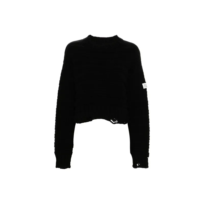 MM6 Maison Margiela Distressed Chunky-knit Jumper-0