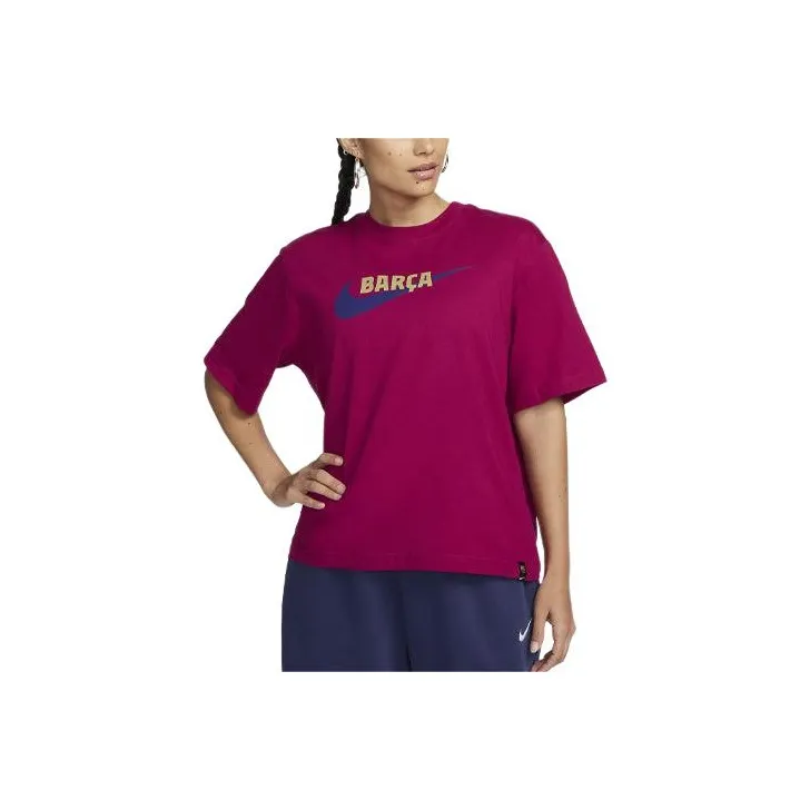 Nike Fc Barcelona Women's Nike Soccer Boxy T Shirt-0