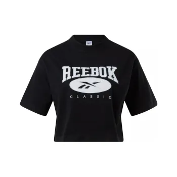 Reebok CL AE BIG LOGO CROP TEE T-Shirt Women's Black