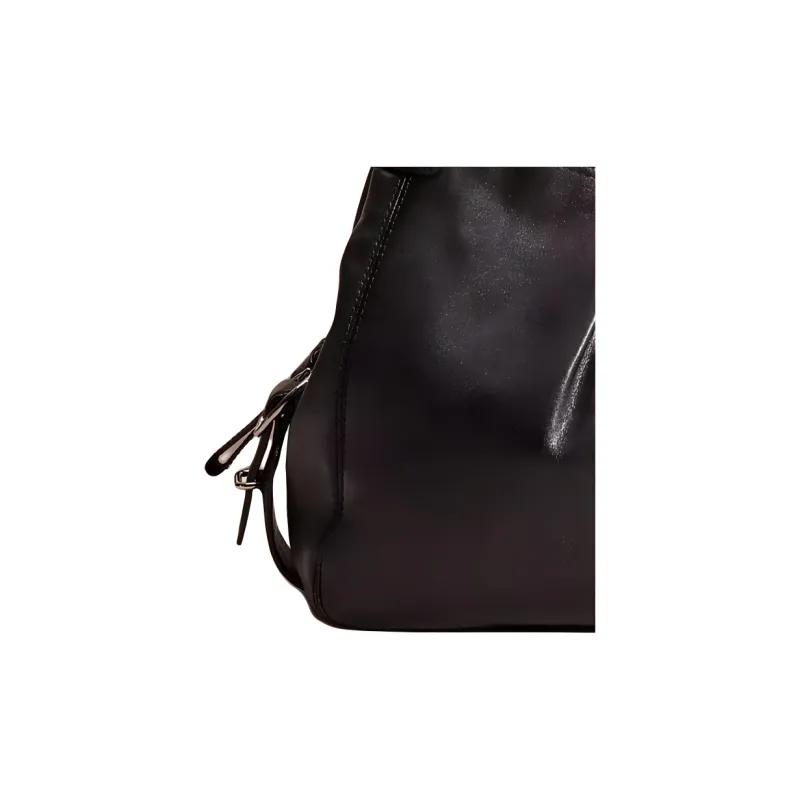 COACH Maggie Leather One Shoulder Handbags Large Size Women's Silver & Black-2