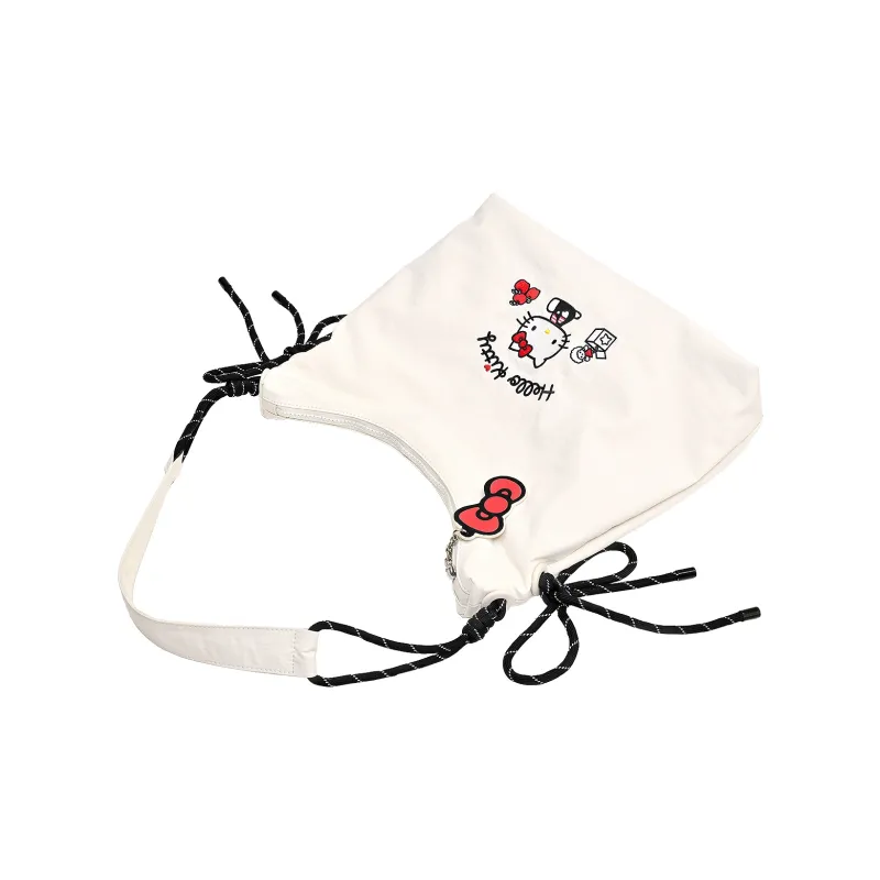 TOUTOU Hello Kitty Collaboration Hello Kitty Fabric Shoulder Bag Regular Women's Black/White-11
