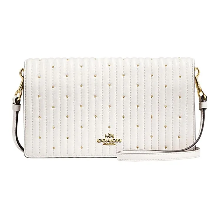 COACH Hayden Leather Shoulder Bag Crossbody Bag Women's Pink White-0