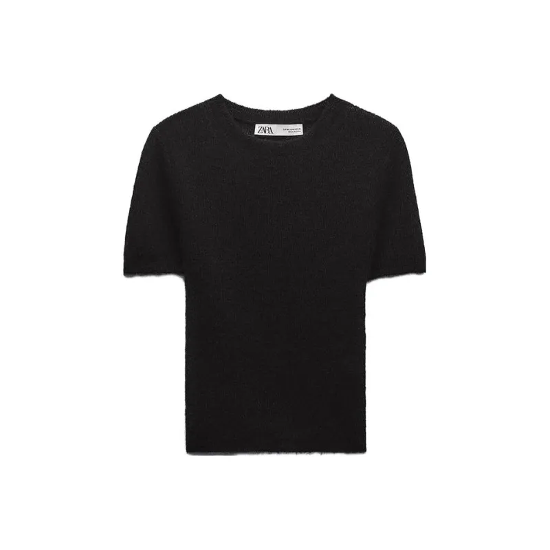 ZARA Crop Tops Women's Black-0
