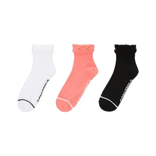 Converse 3 Pack Ruffled Quarter Socks