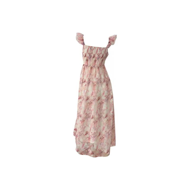 Icicofficial Sleeveless Dress Women's Pink Floral-1
