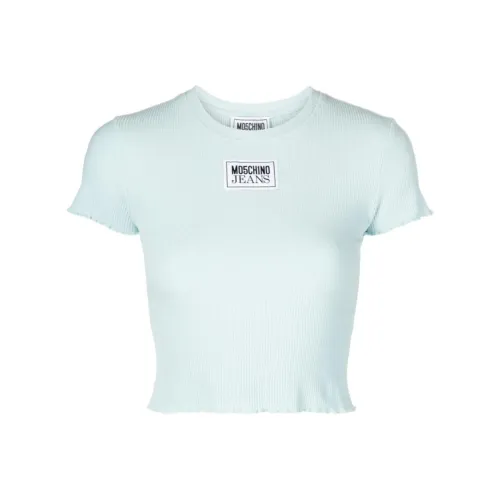 MOSCHINO Jeans Lettuce Hem Cropped T-Shirt