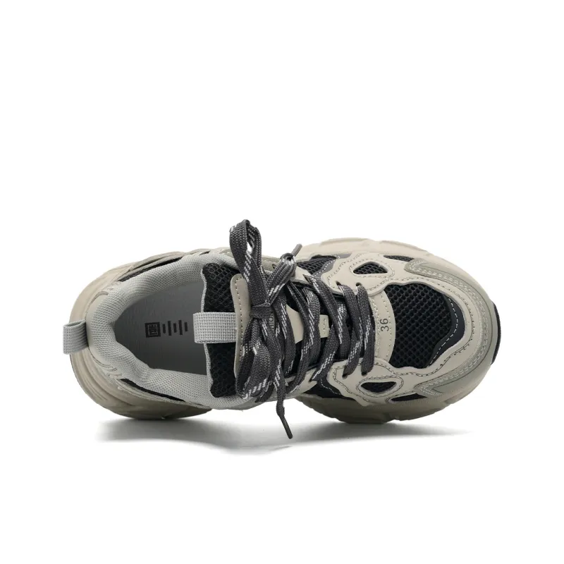 Circle Small Cushioning, Slip Resistant, Breathable, Supportive, Lightweight Low Top Chunky Sneakers Women's-4