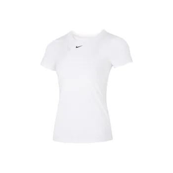 Nike Women'ss Dri FIT One Sporty Fitted Crewneck T Shirt White