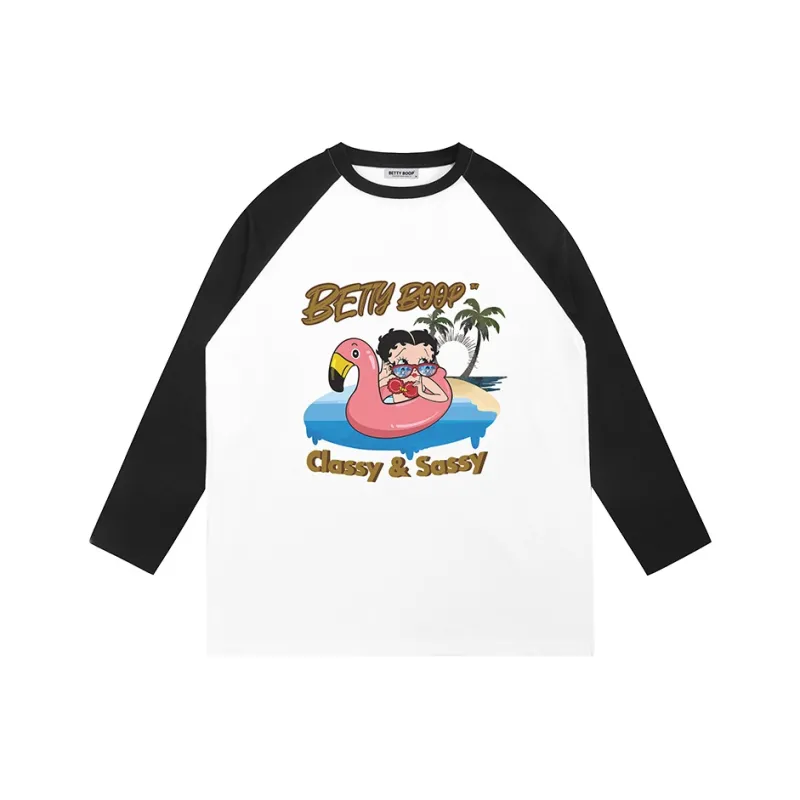 BETTY BOOP T Shirt Women's White Black-0