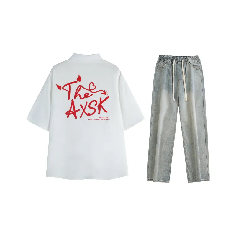 A.X.S.K Shirt Matching Set Unisex-31