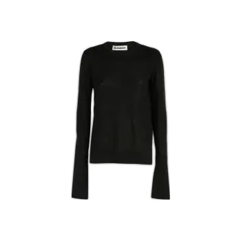 JIL SANDER Slit Cuff Detailed Crewneck Knitted Jumper
