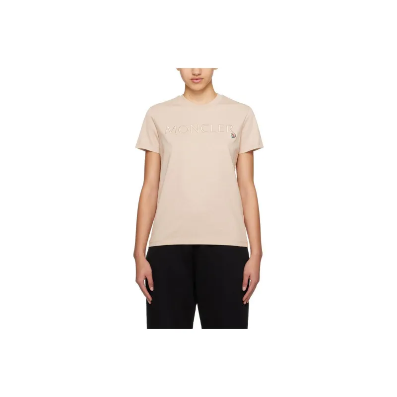 Moncler Logo Embroidered Crew Neck T Shirt-0