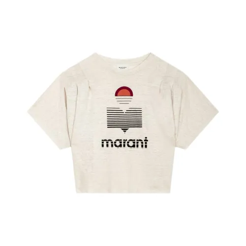 ISABEL MARANT ETOILE Drop Shoulder Sleeve T Shirt Women's Beige