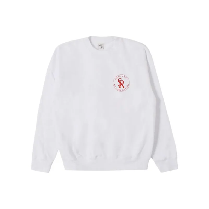 SPORTY & RICH Logo patch Cotton Sweatshirt-0
