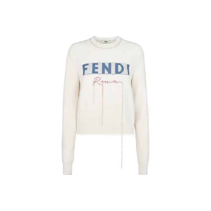 FENDI Logo Detailed Crewneck Jumper-0