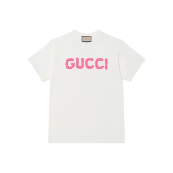 GUCCI Logo Embroidered Crewneck T Shirt