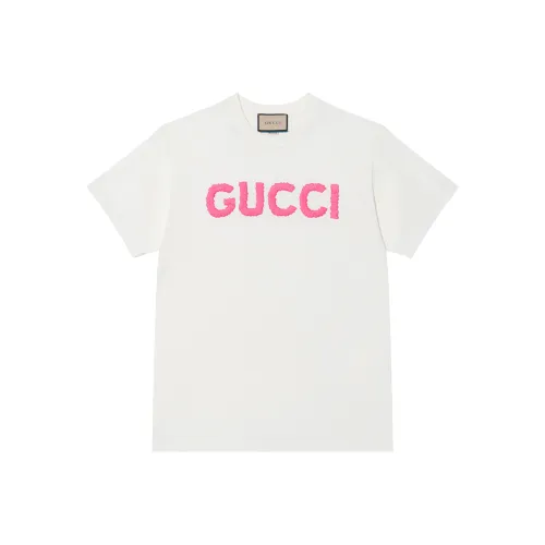 GUCCI Logo Embroidered Crewneck T Shirt