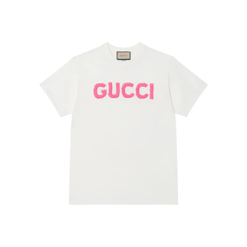GUCCI Logo Embroidered Crewneck T-Shirt-0