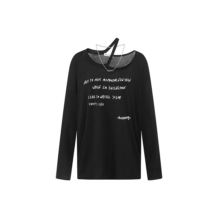 MacyMccoy Long-Sleeved T-Shirt Women's Black-0