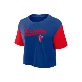 Nike Philadelphia Phillies Script Women's Nike Dri FIT Mlb Cropped T Shirt
