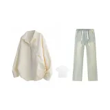 Beige Apricot (Long-Sleeved)+Yellow Mud[Includes White T-Shirt]