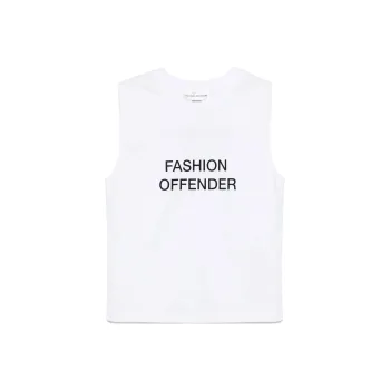 Victoria Beckham Slogan Printed Crewneck Tank Top