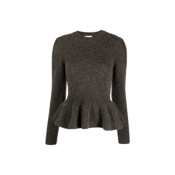 Lemaire Ribbed knit Peplum hem Jumper