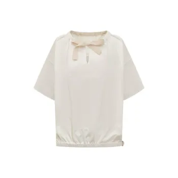 JIL SANDER + Bow Detailed Short Sleeved Blouse