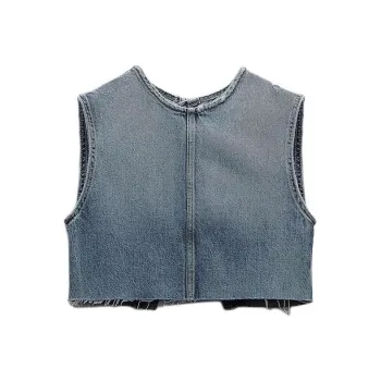 ZARA Crop Tops Women's Blue