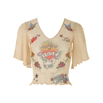 JYOSEI Crop Tops Women's Khaki