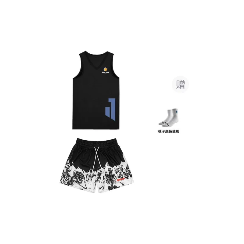 BKCXZICE Sports Shorts Unisex Black White Bleach-6