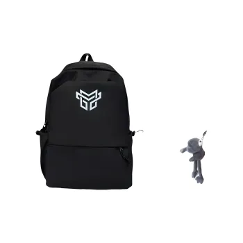 URBAN FOREST Nylon Backpack Unisex Black With White Logo/Black Logo/White/Gray/Blue